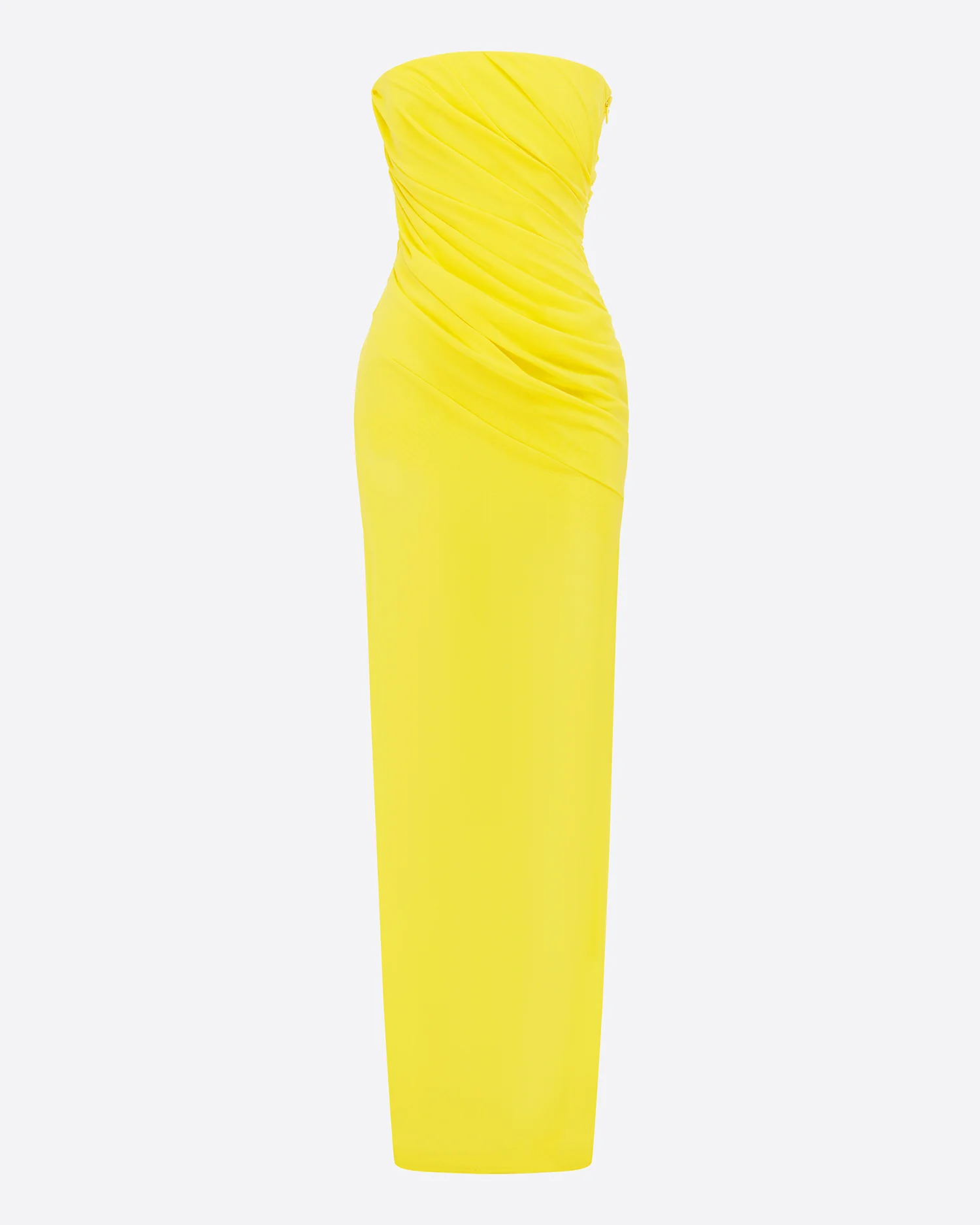Strapless Tucked Column in Stretch Mesh - Image 3
