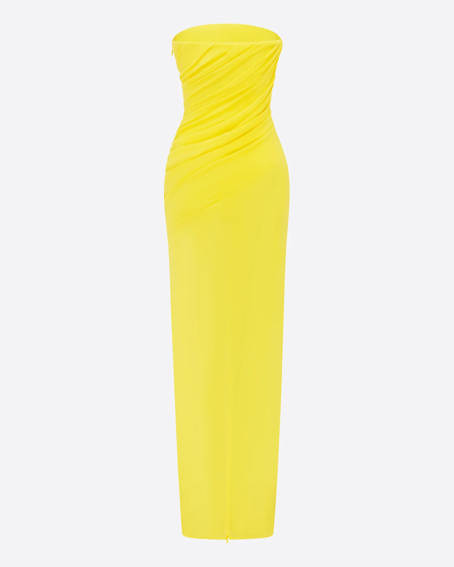 Strapless Tucked Column in Stretch Mesh - Image 4