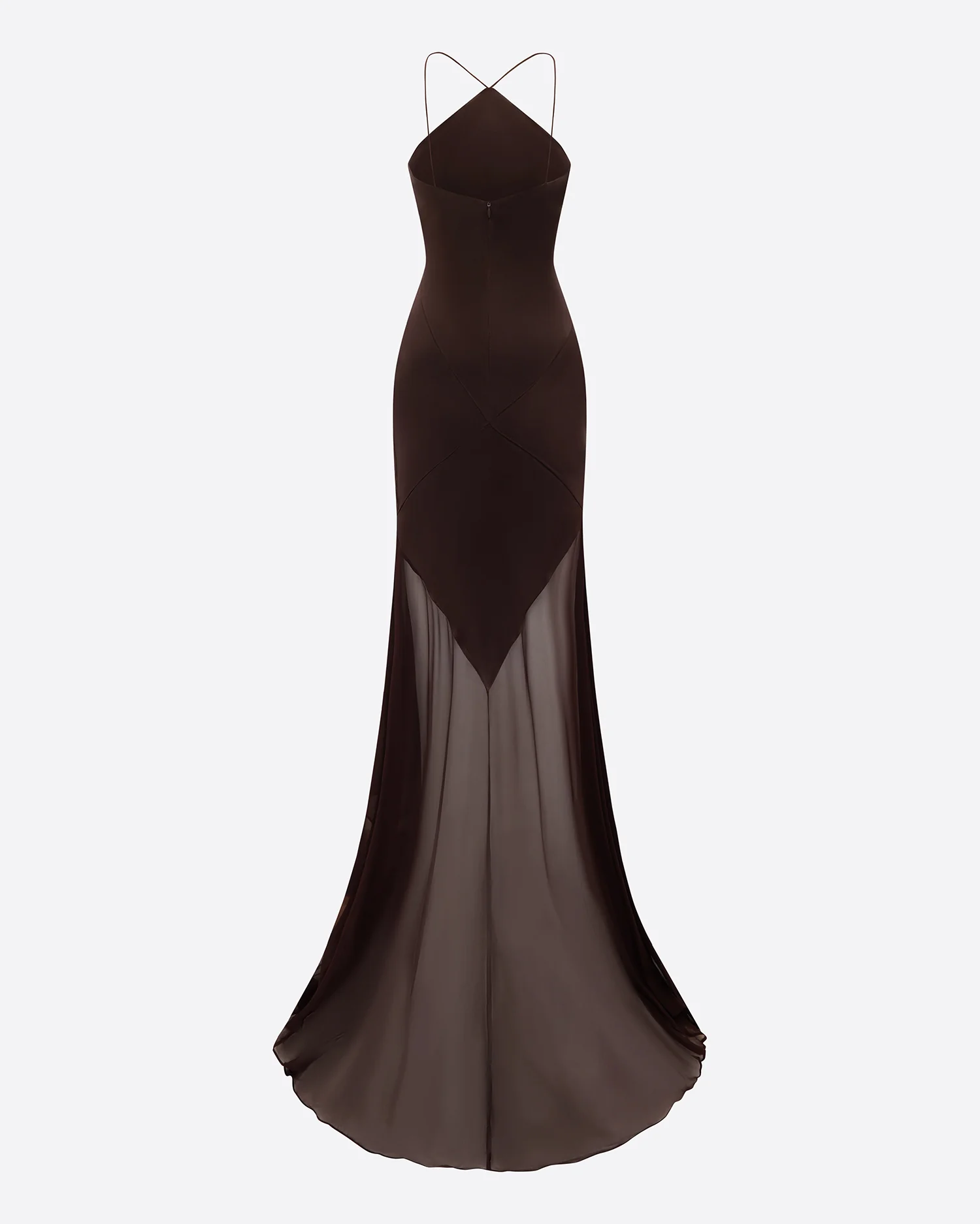 Tiered Halter Gown in Silk Satin - Image 4