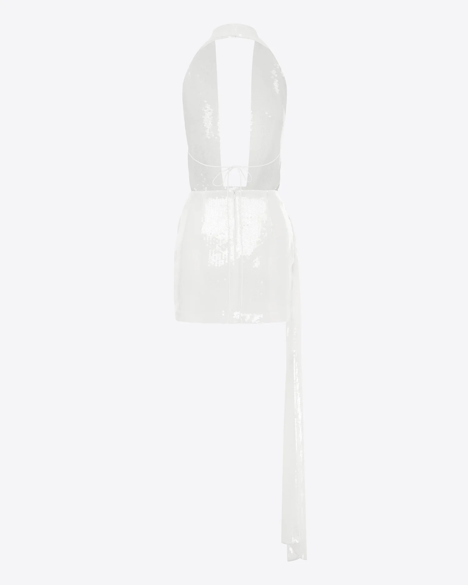 Halter Draped Wrap Mini Dress in Sequin - Image 4