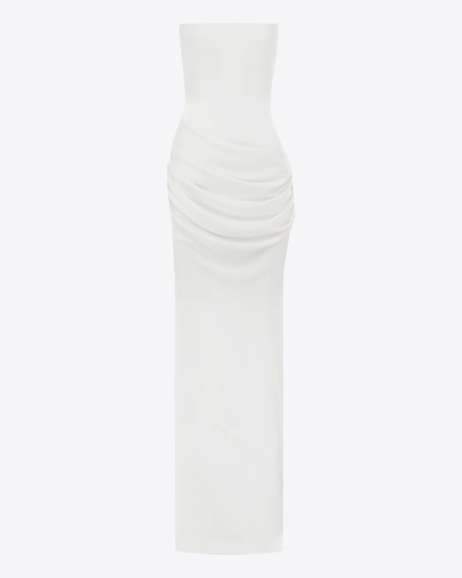 Strapless Longline Draped Column in Satin Crepe - Image 4