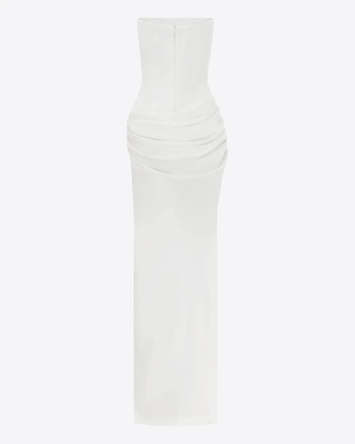 Strapless Longline Draped Column in Satin Crepe - Image 3